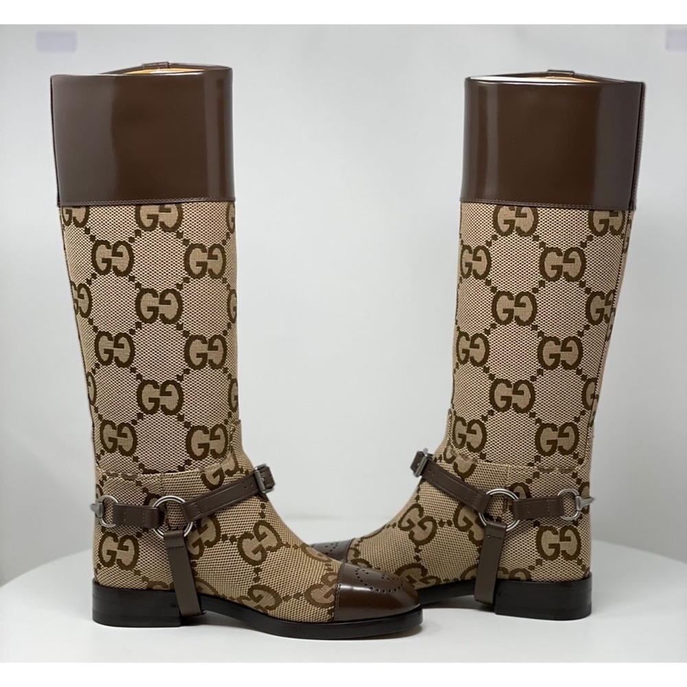 ❗️SOLD OUT ❗️Gucci Knee-high Boots With Harness Euro size 36.5/ US 6.5 Brown - Picture 4 of 17